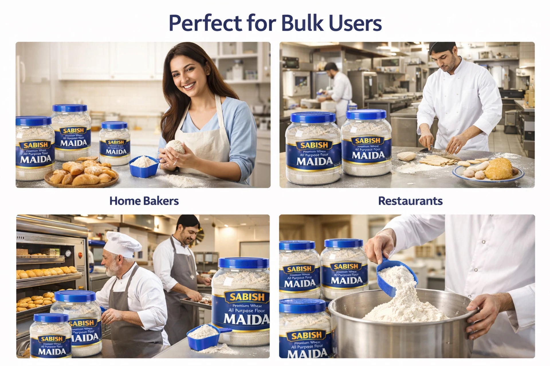 SABISH Premium 1Kg Wheat All Purpose Flour (Maida) | Fine & Soft Texture | (1 kg)
