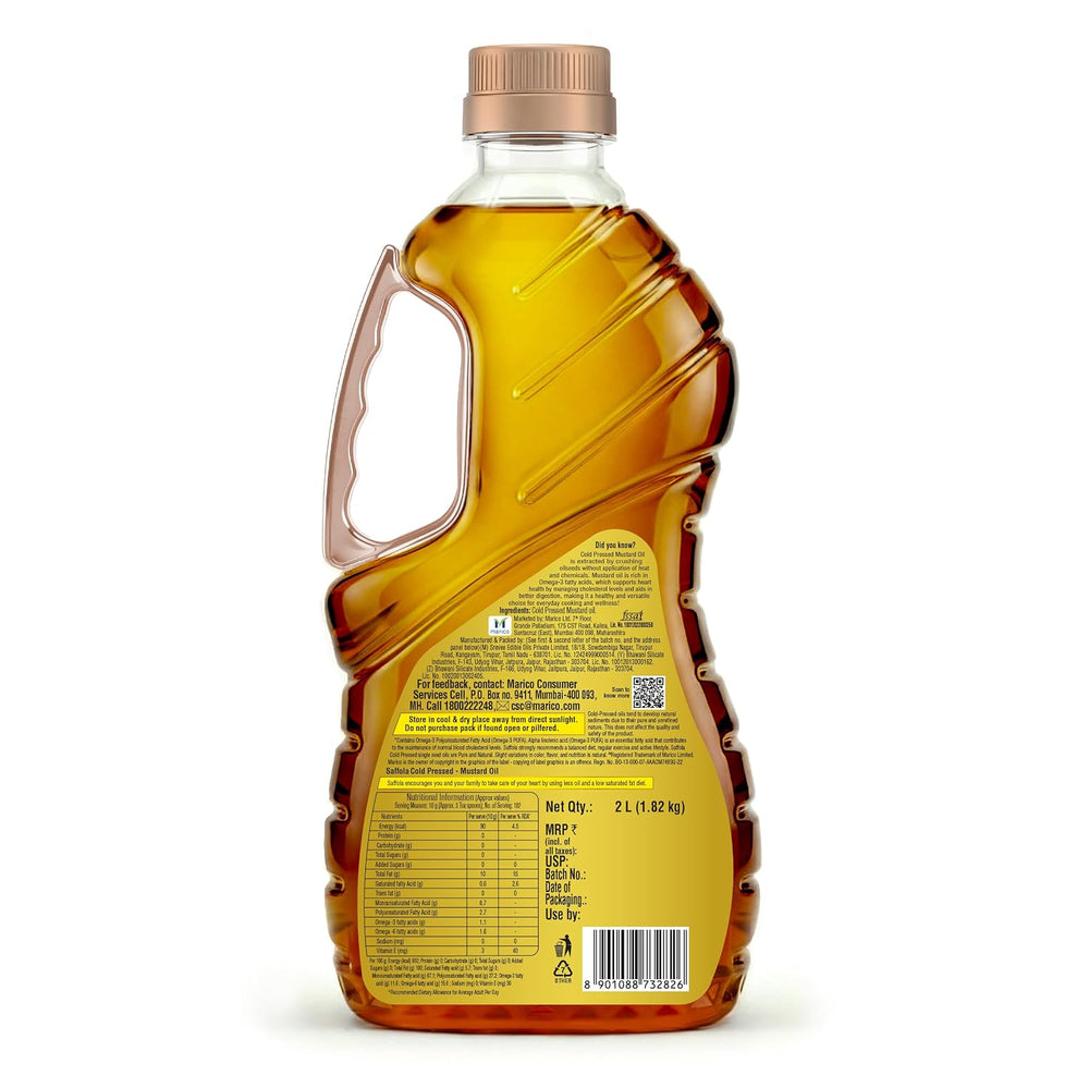 Saffola Cold Pressed Mustard Oil 2L