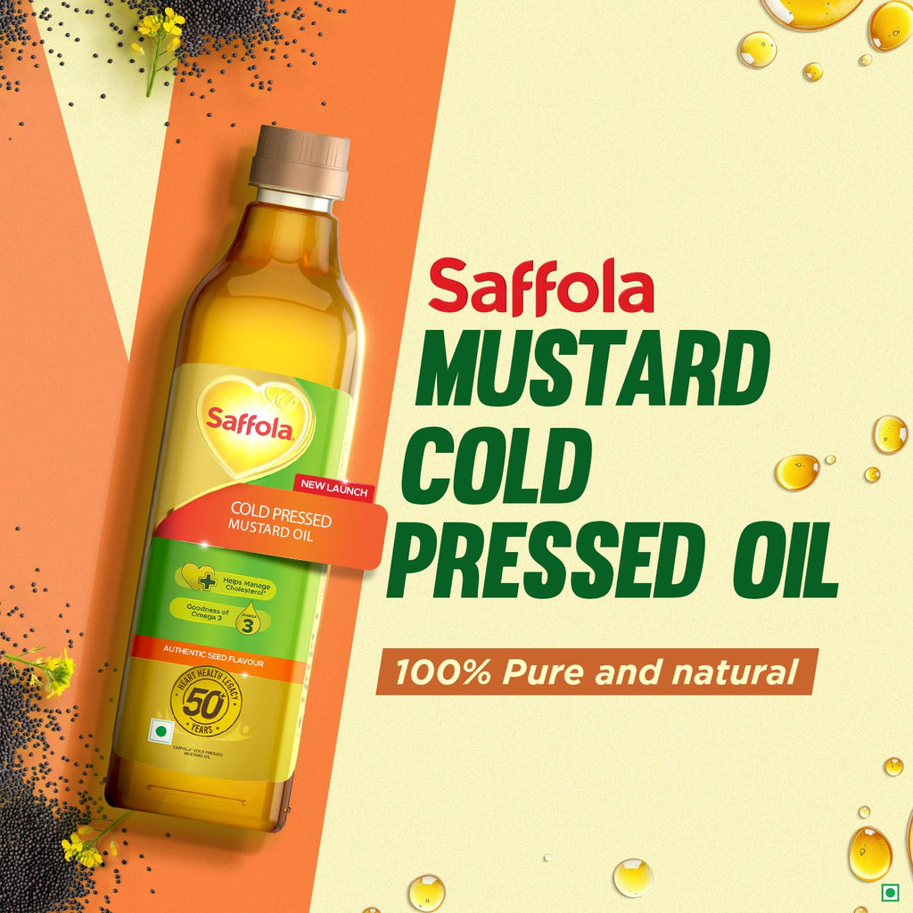 Saffola Cold Pressed Mustard Oil 1L