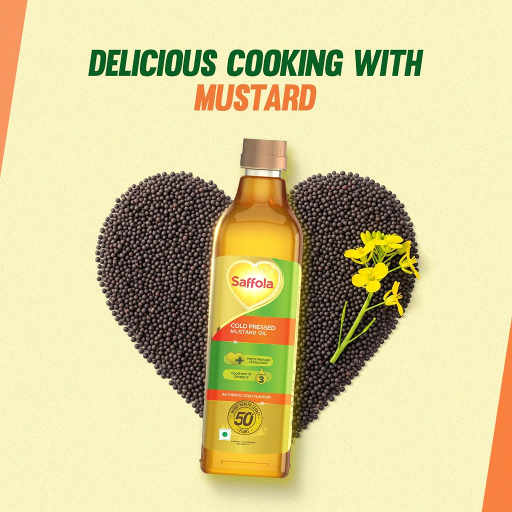Saffola Cold Pressed Mustard Oil 1L