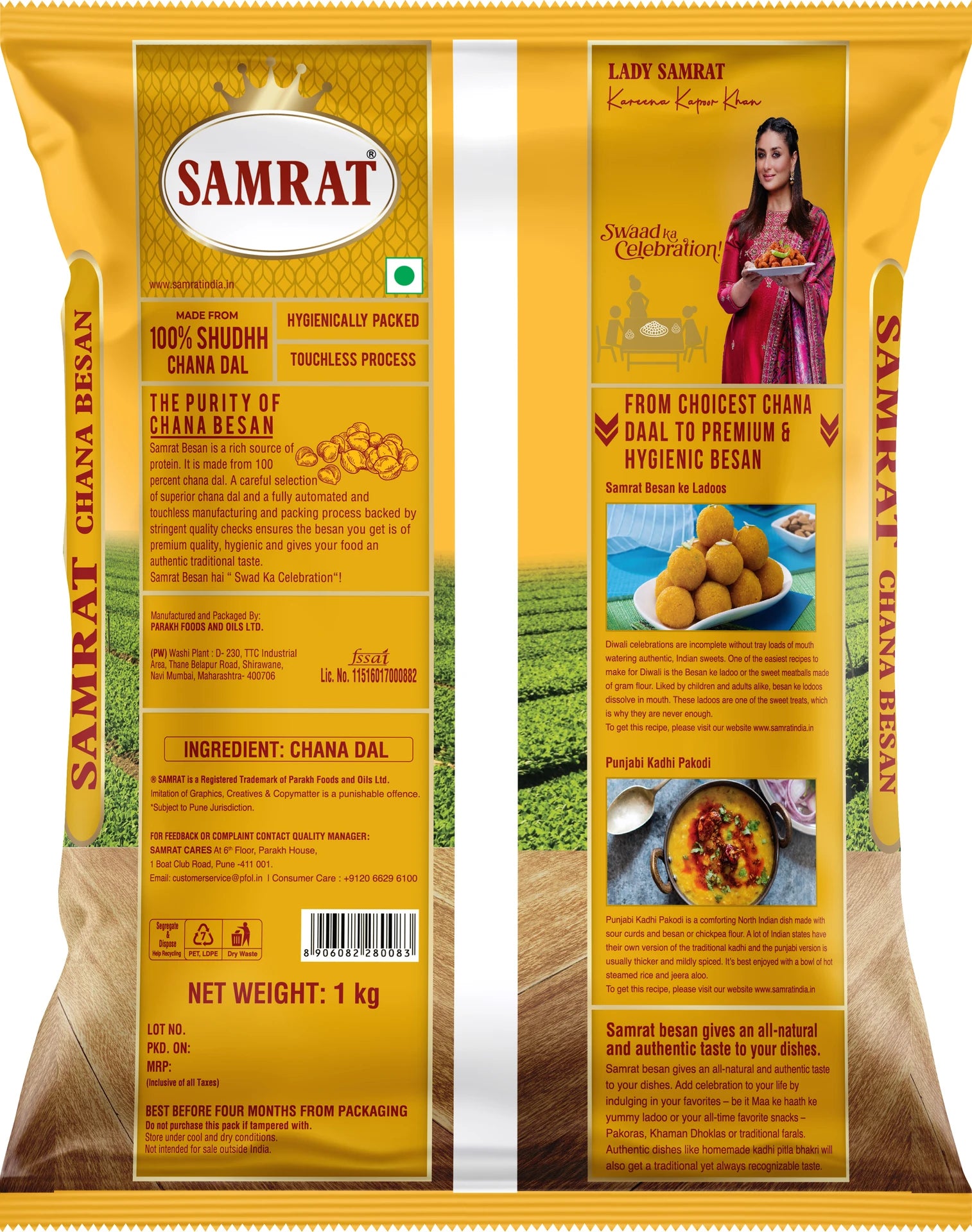 Samrat Besan | Premium Chana Dal Flour | Fine Gram Flour (1 kg)