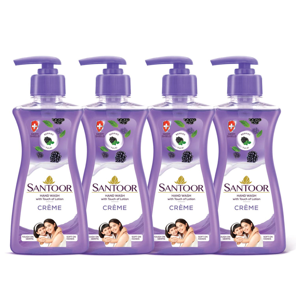Santoor Crème Handwash 200ml, Pack of 4