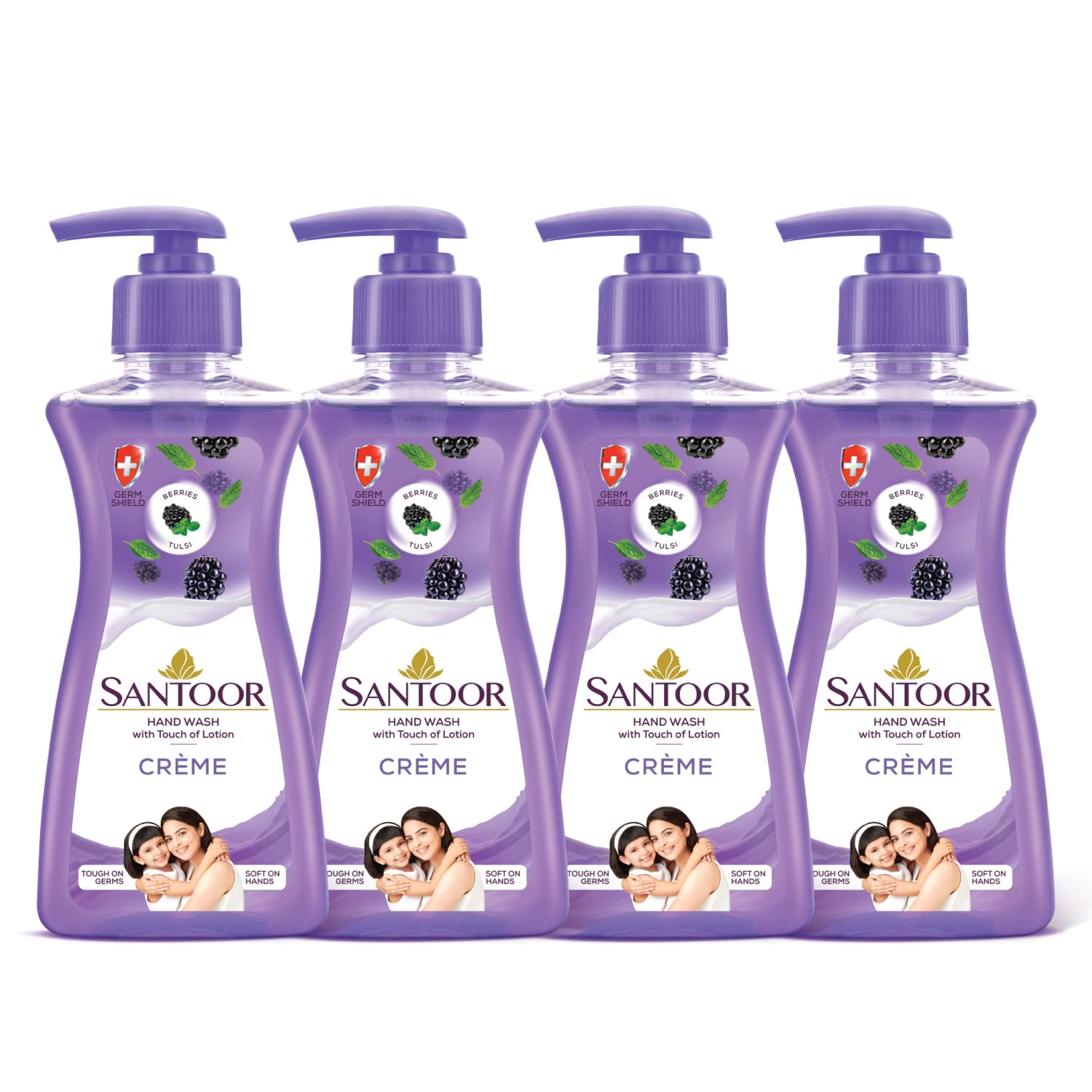 Santoor Crème Handwash 200ml, Pack of 4