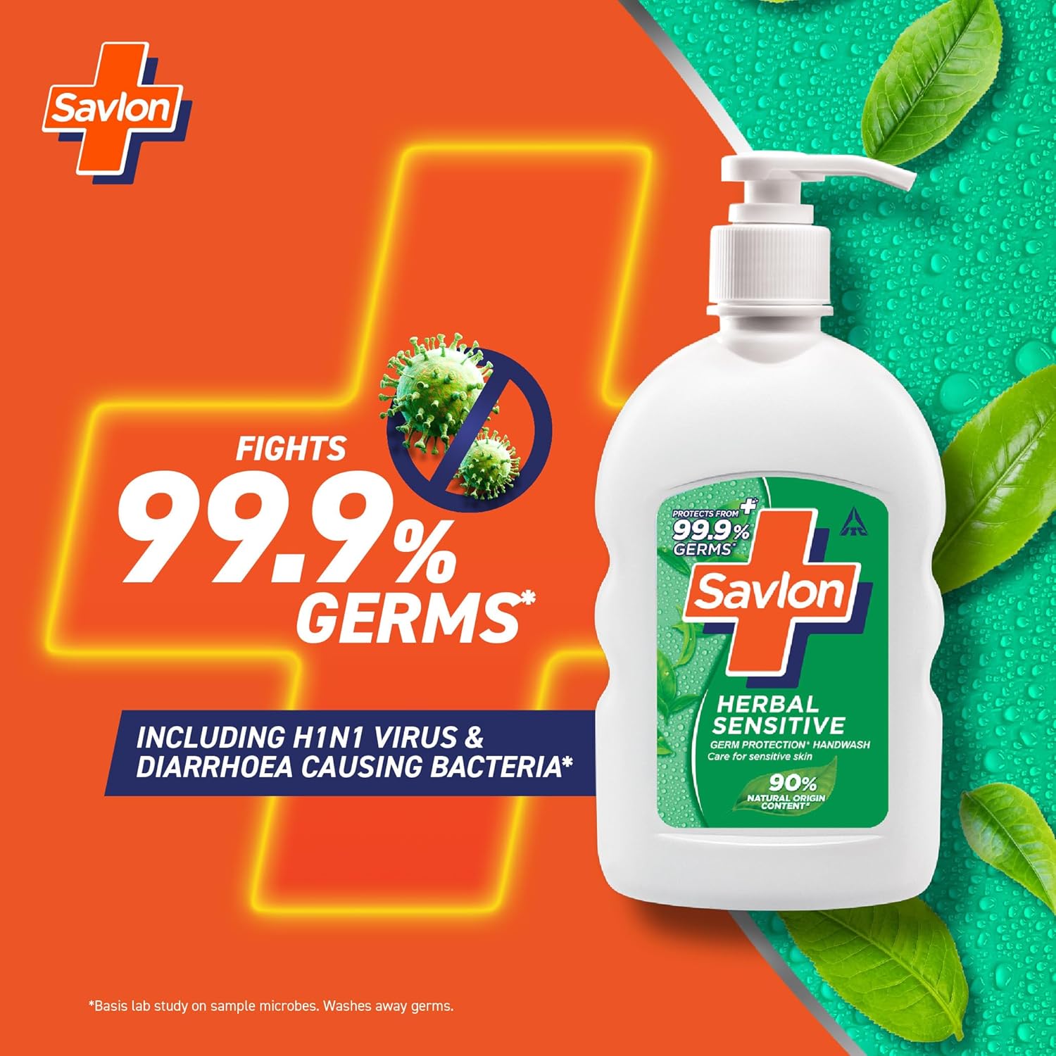 Savlon Herbal Sensitive pH balanced Liquid Handwash, 200ml