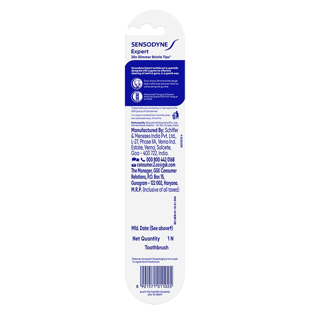 Sensodyne Expert Toothbrush | 20X Slimmer Bristles for Expert Cleaning | Pack of 1 Tooth Brush