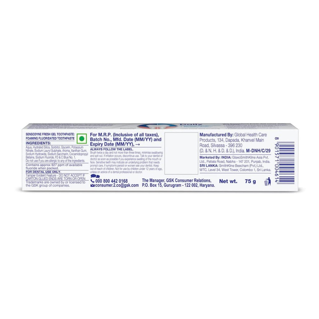 Sensodyne Toothpaste Fresh Gel 75 gram (pack of-1)