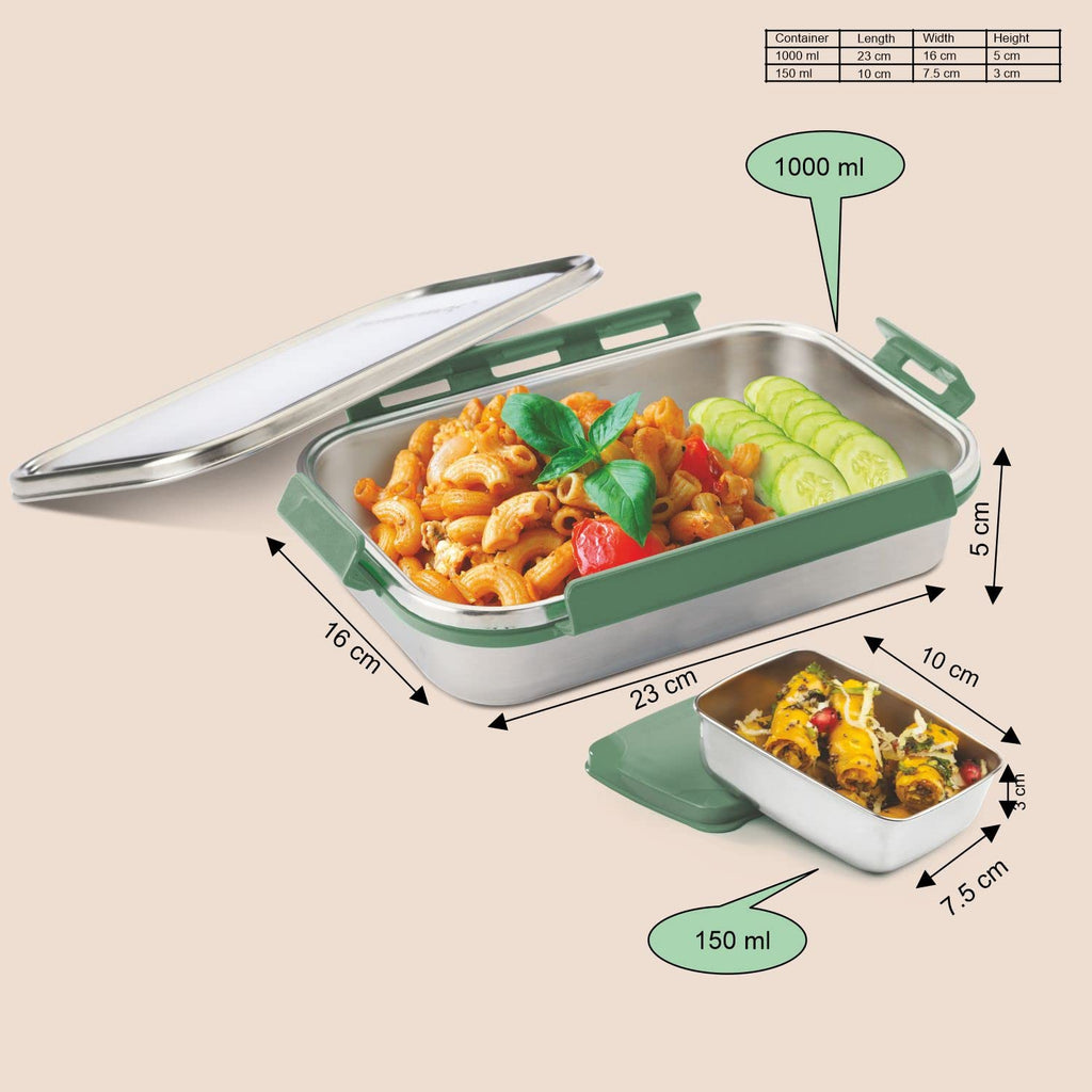 Signora Ware 1000Ml+150Ml Master Compact Lunch Boxes for Men Women Kids