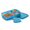 SignoraWare Compact BPA Free Plastic Square Lunch Box (850ml + 100ml + 100ml | Blue)