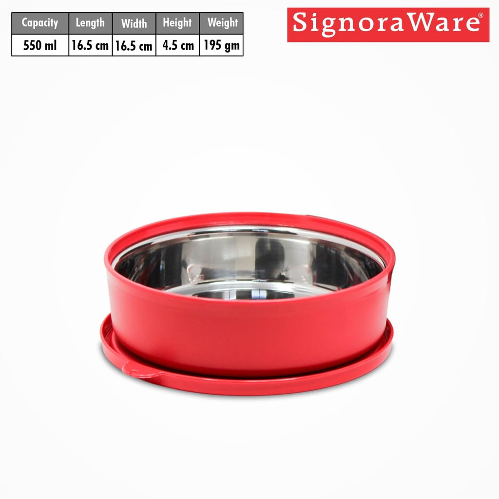 SignoraWare Monarch Stainless Steel Storage Container (550ml | Red)