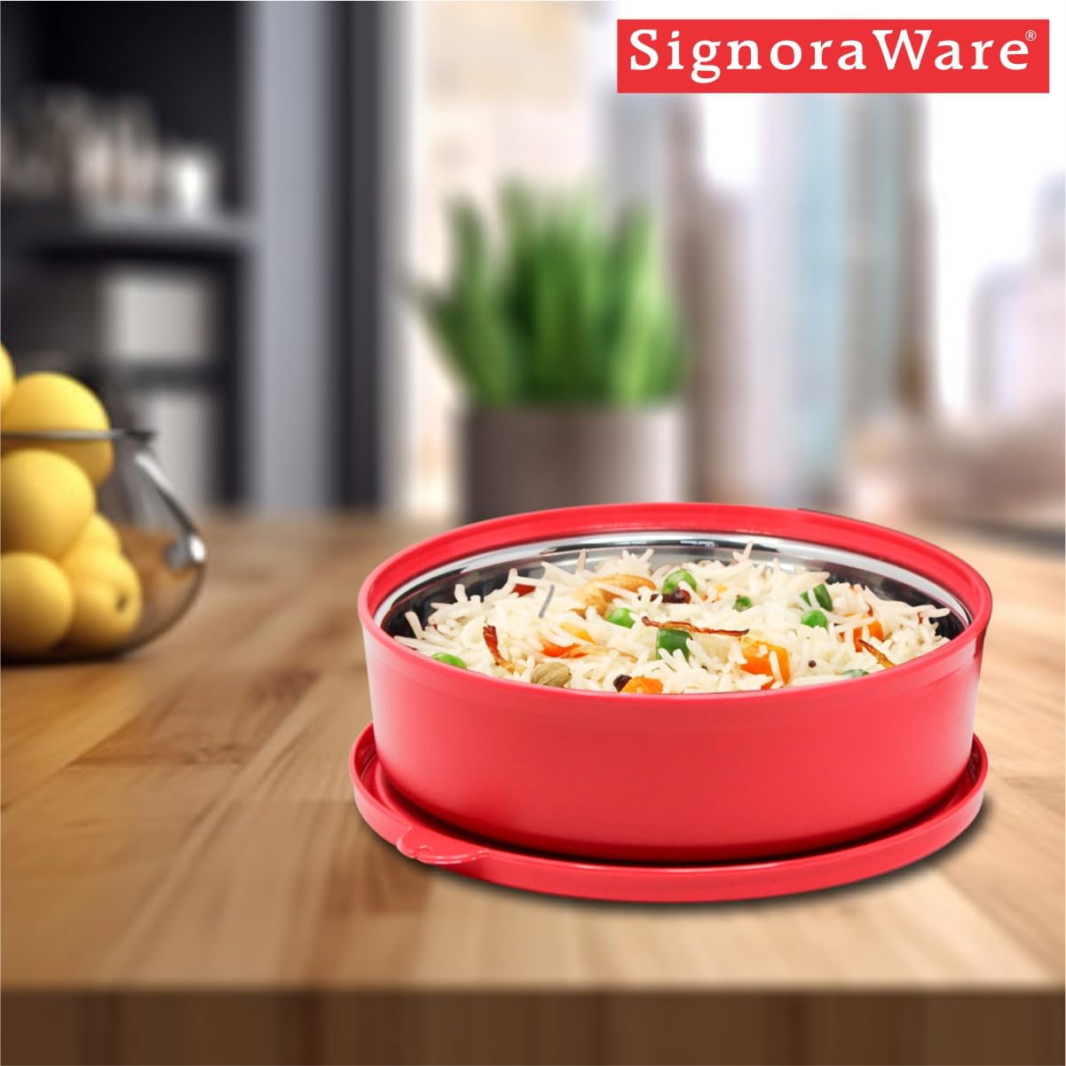 SignoraWare Monarch Stainless Steel Storage Container (550ml | Red)