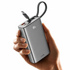 Noise Newly Launched India's 1st Power Bank 20000mAh 45W Ultra Fast Charging: Built-in Type-C Cable, Digital Battery%, Advanced Safety, Metallic Finish, Triple Output, BIS Certified (Silver)