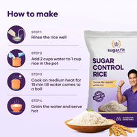 Sugar.fit Sugar Control Low GI Sona Masoori Rice | Whole Grain |Supports Weight & Diabetes Sona Masoori Rice (Full Grain, Unpolished) (1 kg)