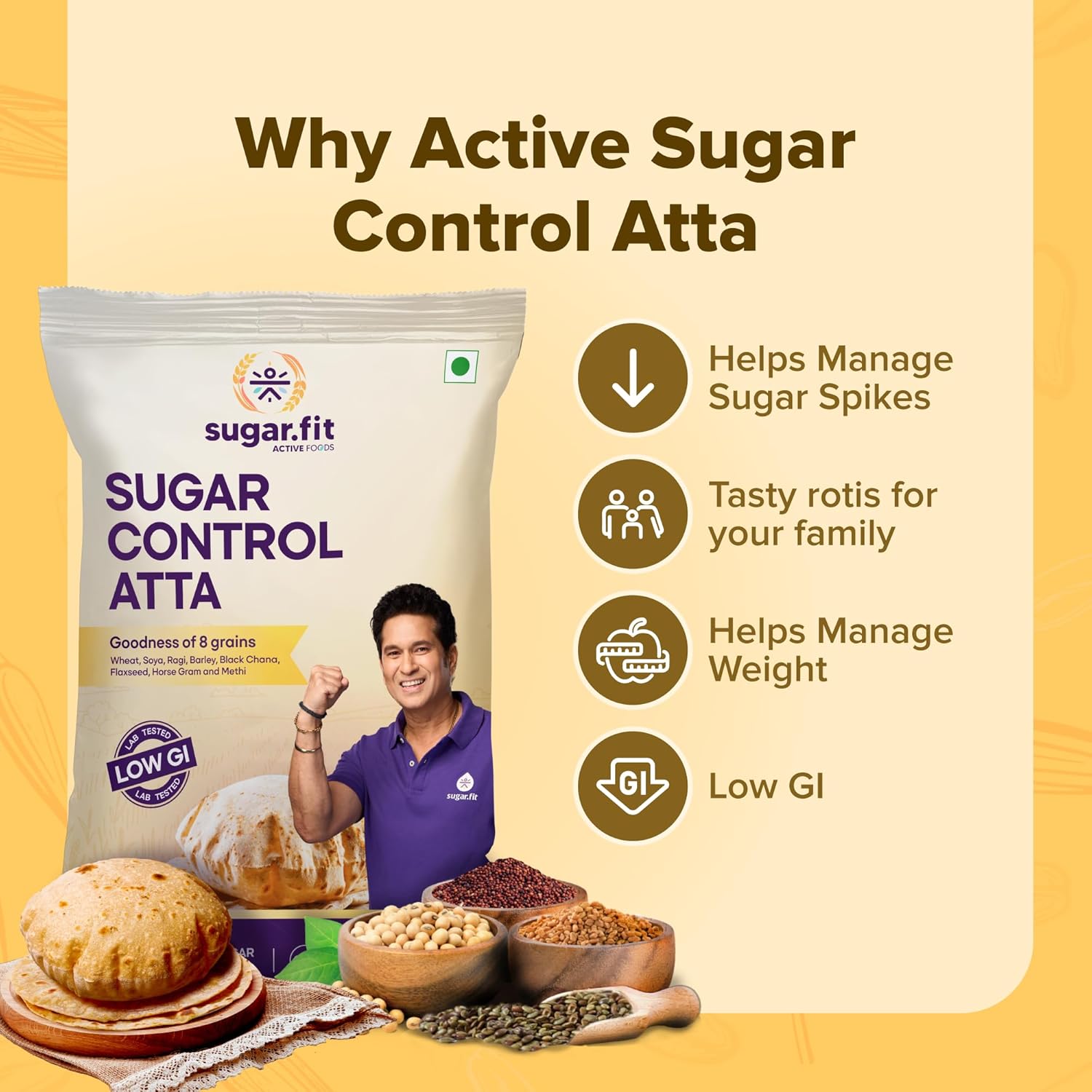 Sugar.fit Multigrain Atta 5 KG