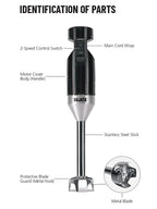 Sujata Blendcraft Hand Blender|180 Watts Motor|18000 RPM|2 Speed Toggle Action Switch|Super Quick Blending| (Black)