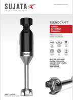 Sujata Blendcraft Hand Blender|180 Watts Motor|18000 RPM|2 Speed Toggle Action Switch|Super Quick Blending| (Black)