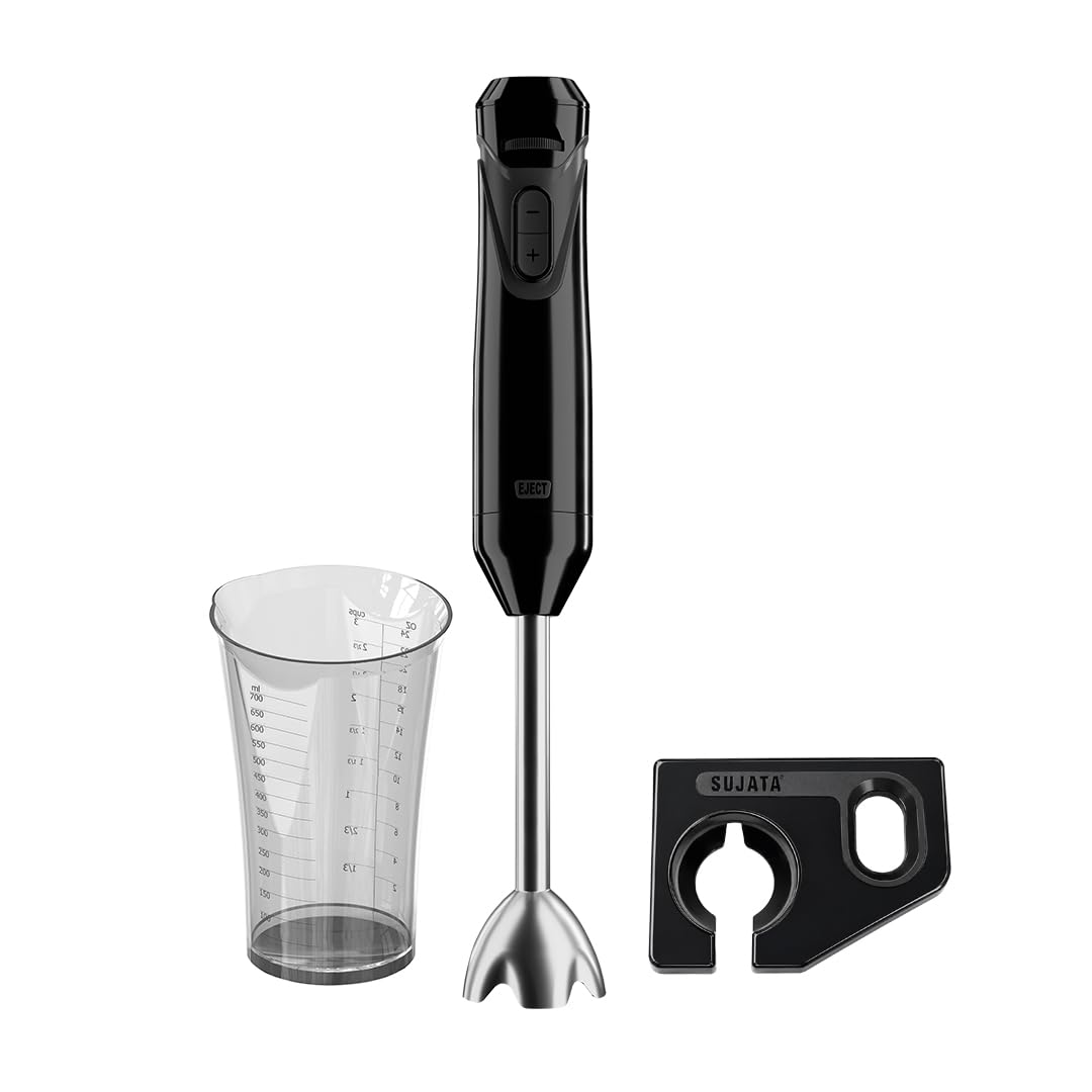 Sujata Blendstick Hand Blender | 600W Heavy Duty Motor | Variable Speed Control 18000 RPM Black