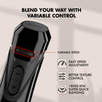 Sujata Blendstick Hand Blender | 600W Heavy Duty Motor | Variable Speed Control 18000 RPM Black