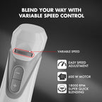 Sujata Blendstick Hand Blender | 600W Heavy Duty Motor | Variable Speed Control 18000 RPM White