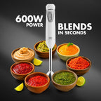 Sujata Blendstick Hand Blender | 600W Heavy Duty Motor | Variable Speed Control 18000 RPM White