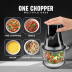 Sujata Chopcraft Electric Chopper 900ml, Vegetable Chopper for Kitchen 3200RPM(Black)