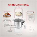Sujata Dynamix 900 Watts Mixer Grinder 3 Versatile Jars 1500 ml, 1000 ml and 500 ml (White)