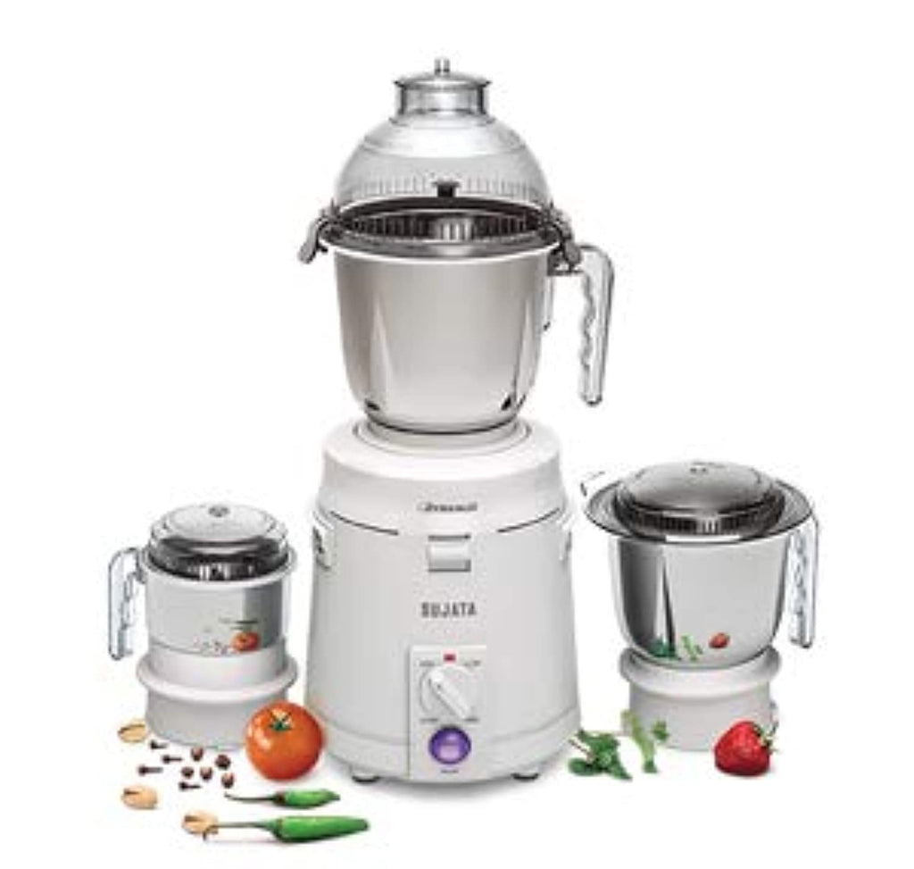 Sujata Dynamix 900 Watts Mixer Grinder 3 Versatile Jars 1500 ml, 1000 ml and 500 ml (White)