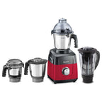 Sujata MG03 Mixer Grinder |1000 Watts 4 Jars including 1750ml Blender with Coconut Milk Extractor, 1500ml, 1000ml, 500ml Jar| Red & Black