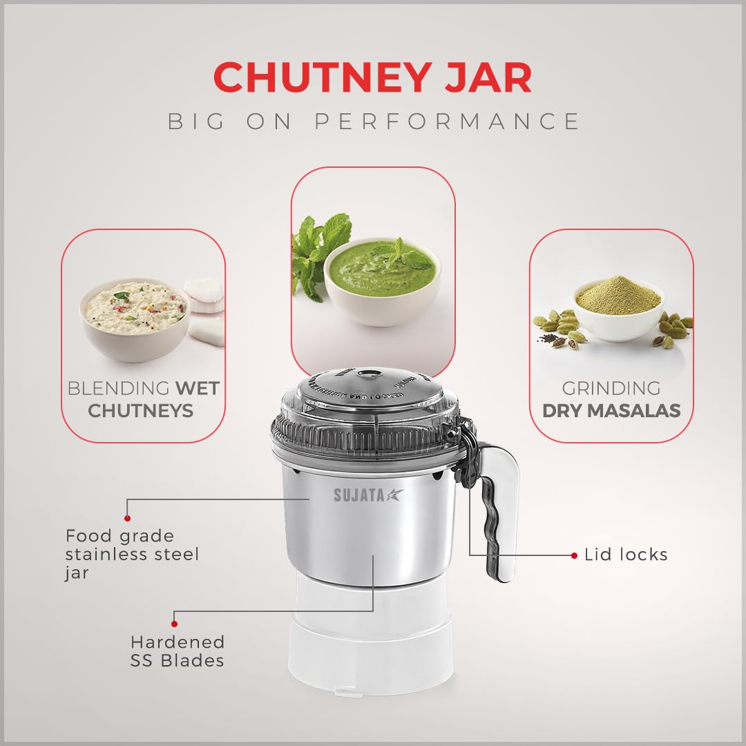 Sujata Powermatic Maxima Juicer Mixer Grinder|900 Watts