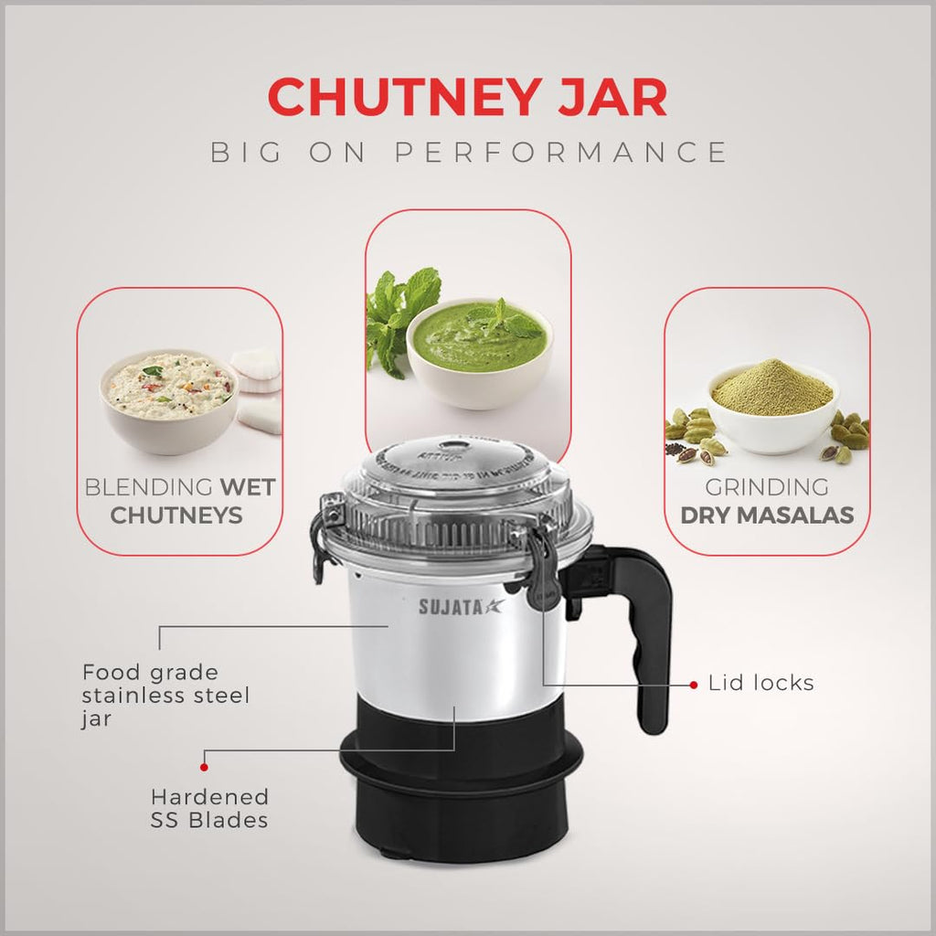 Sujata Supermix Mixer Grinder | 900 Watts