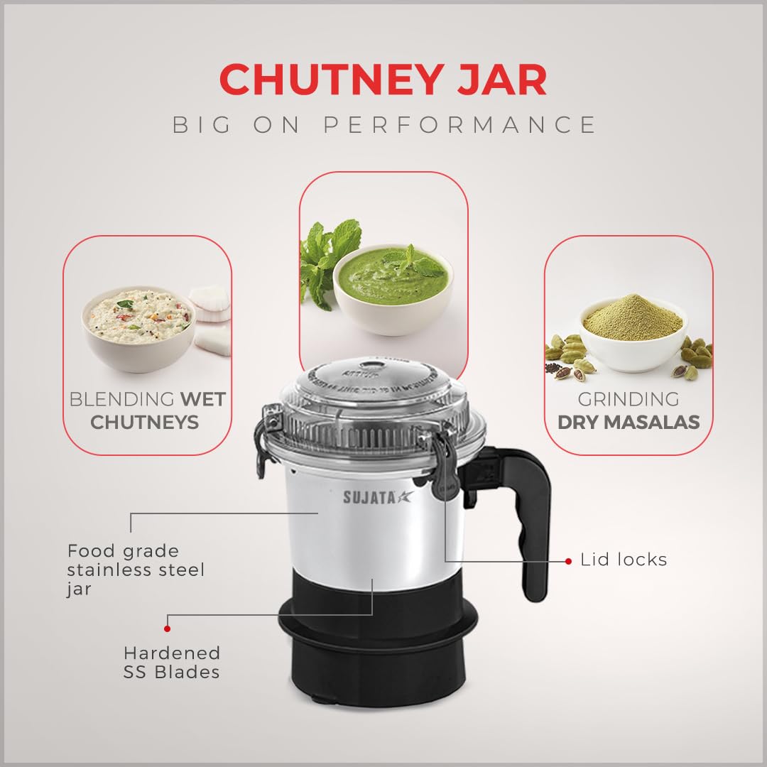 Sujata Supermix Mixer Grinder | 900 Watts