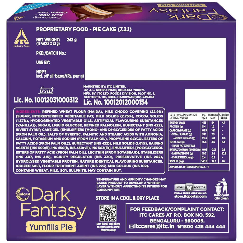 Sunfeast Dark Fantasy Yumfills Whoopie Pie, Chocolate Chip, 253g