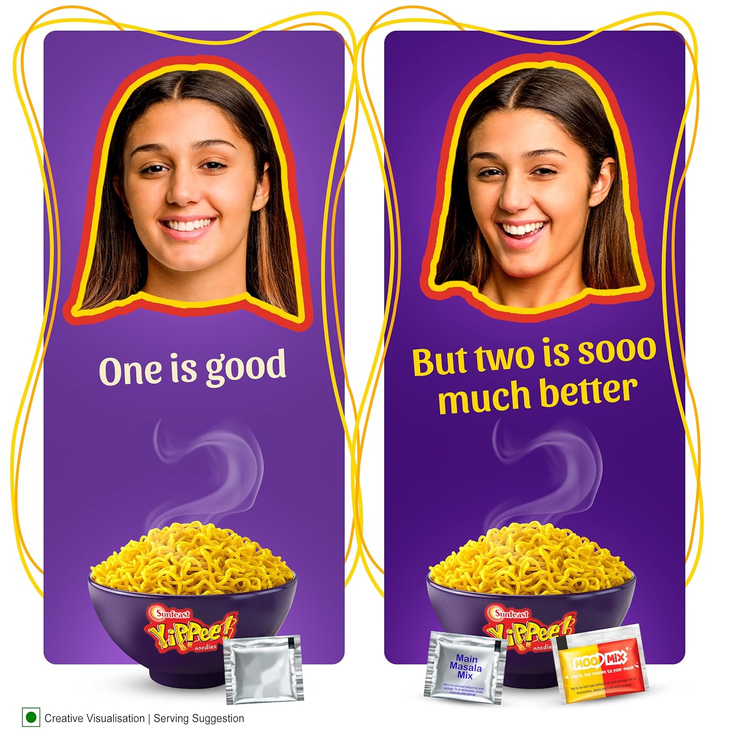 Sunfeast Yippee! Mood Masala, Long, Non-Sticky, Instant Noodles70 Gm
