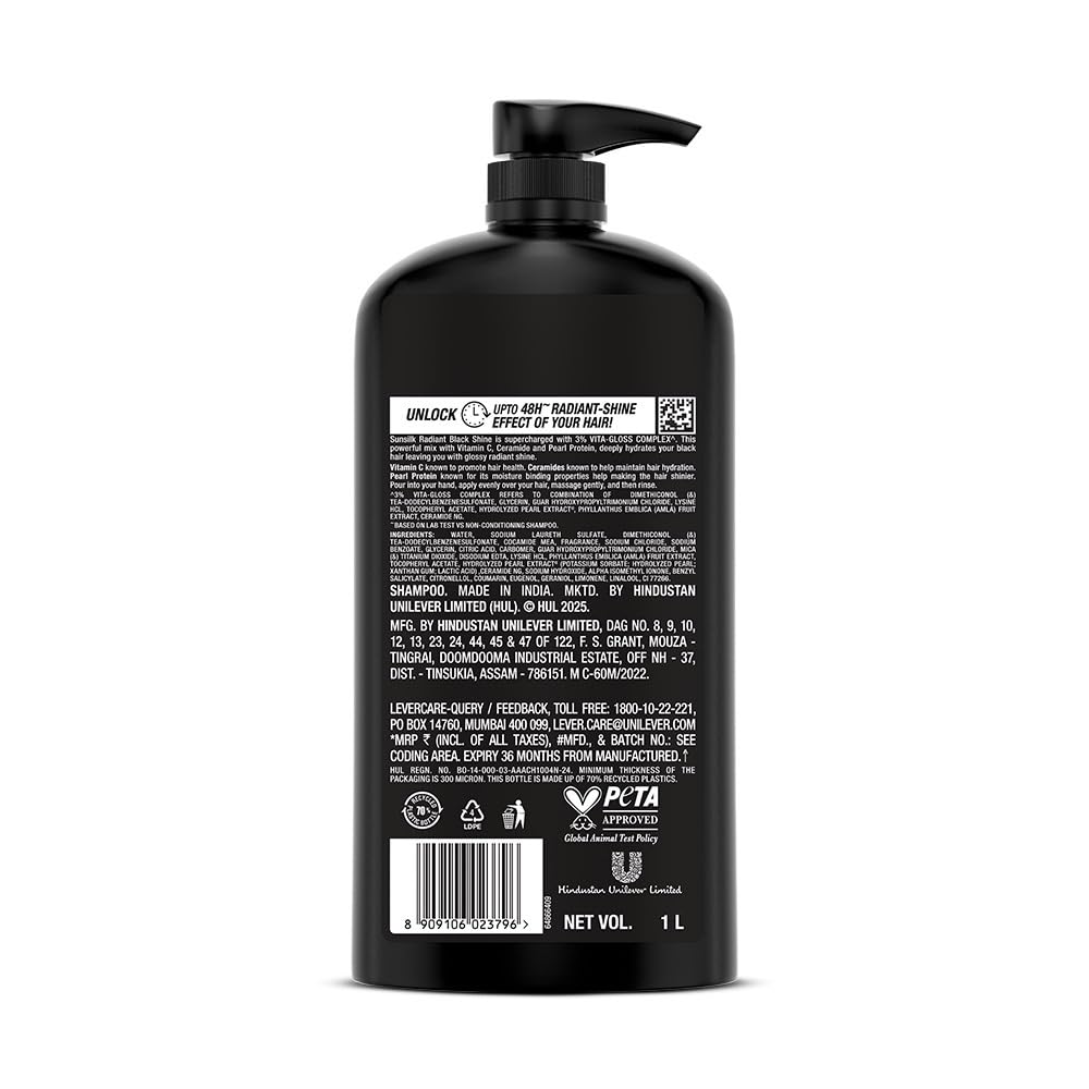 Sunsilk Stunning Black Shine Shampoo 1 L