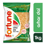 Fortune Arhar Dal (Toor Dal), 1 kg, Unpolished and Sortex cleaned (Pack of 2)