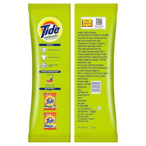 Tide Naturals 3Kg Detergent Powder - Lemon And Chandan
