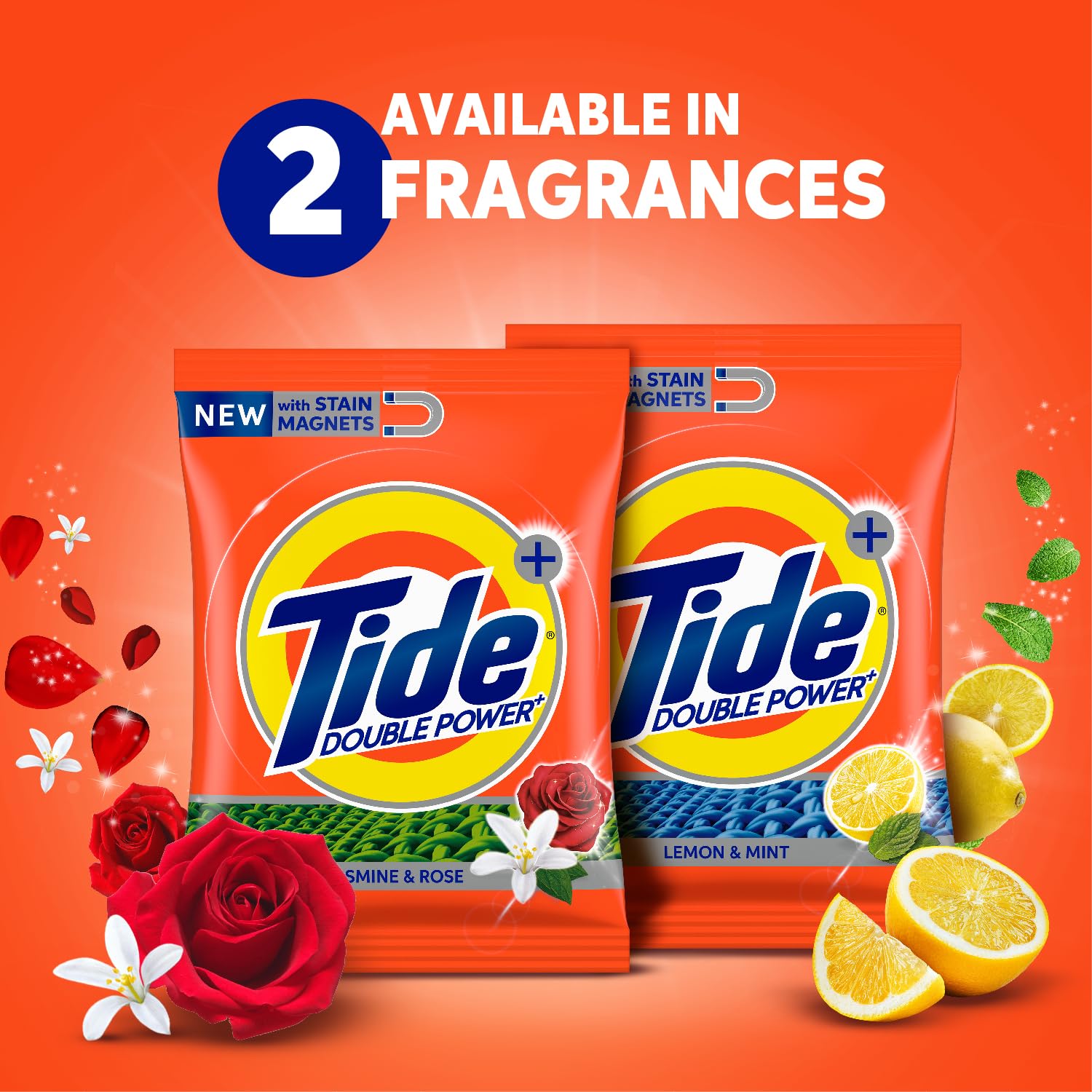 Tide Plus Double Power Detergent Washing Powder Lemon & Mint 6kg + 2kg FREE (Pack of 2)