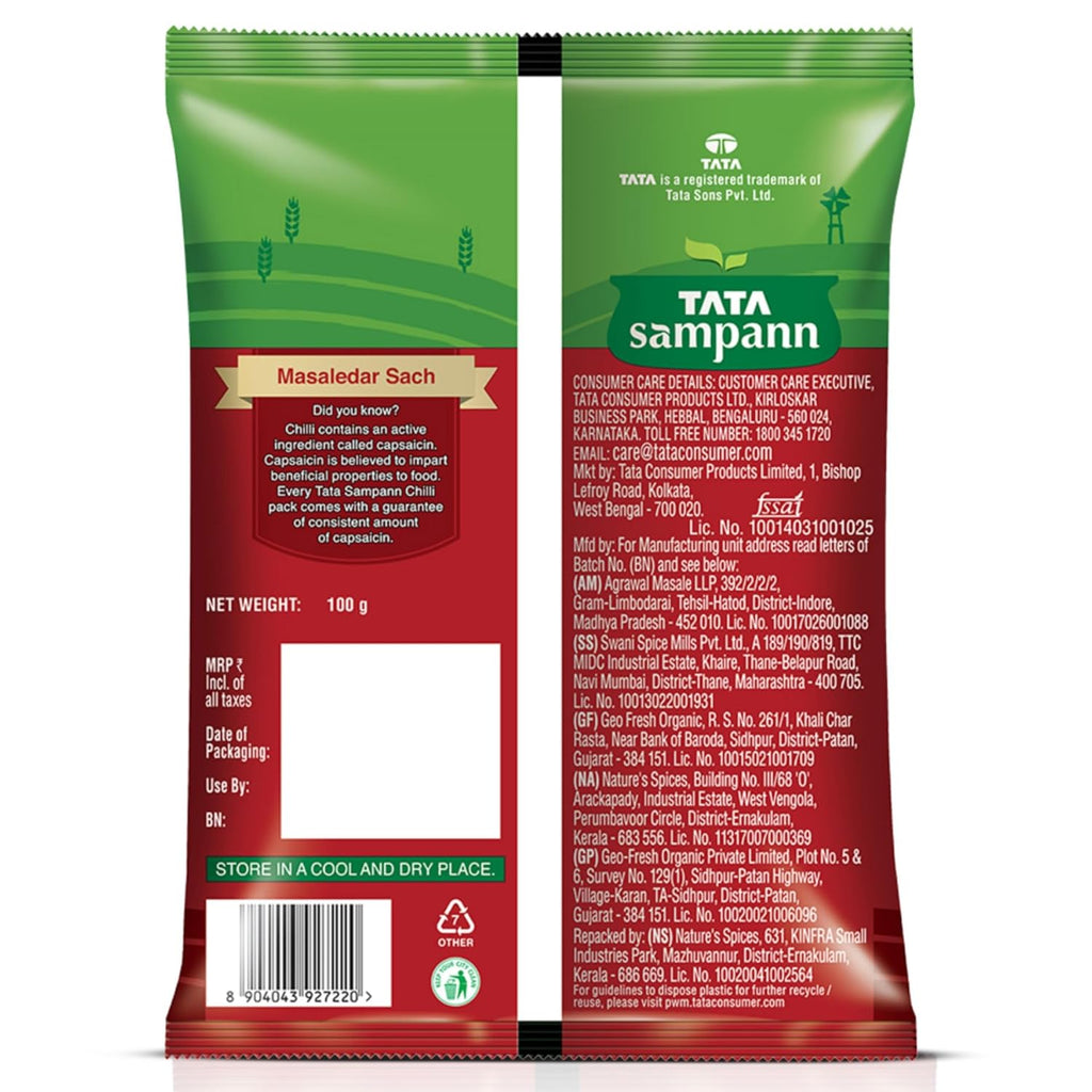 Tata Sampann Chilli Powder with Natural Oils, 100g