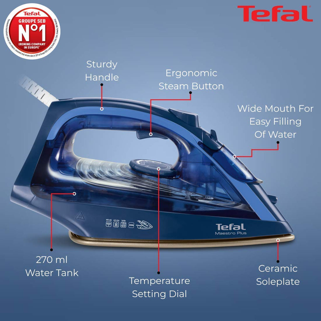 Tefal Maestro Plus Steam Iron | No.1 Ironing Brand in Europe | 2200W