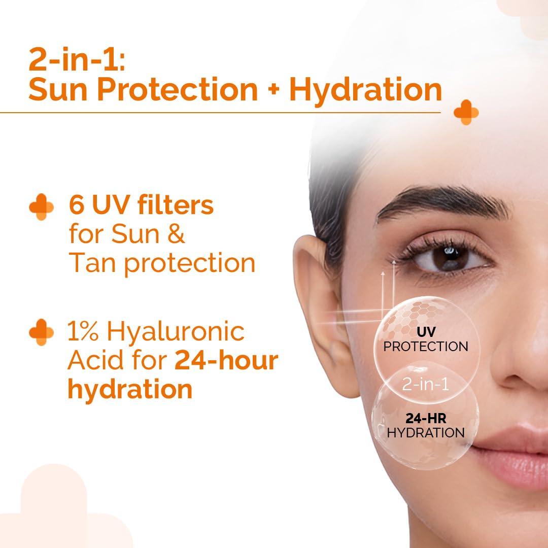 The Derma Co 1% Hyaluronic Sunscreen Aqua Gel SPF 50 PA++++ 30g