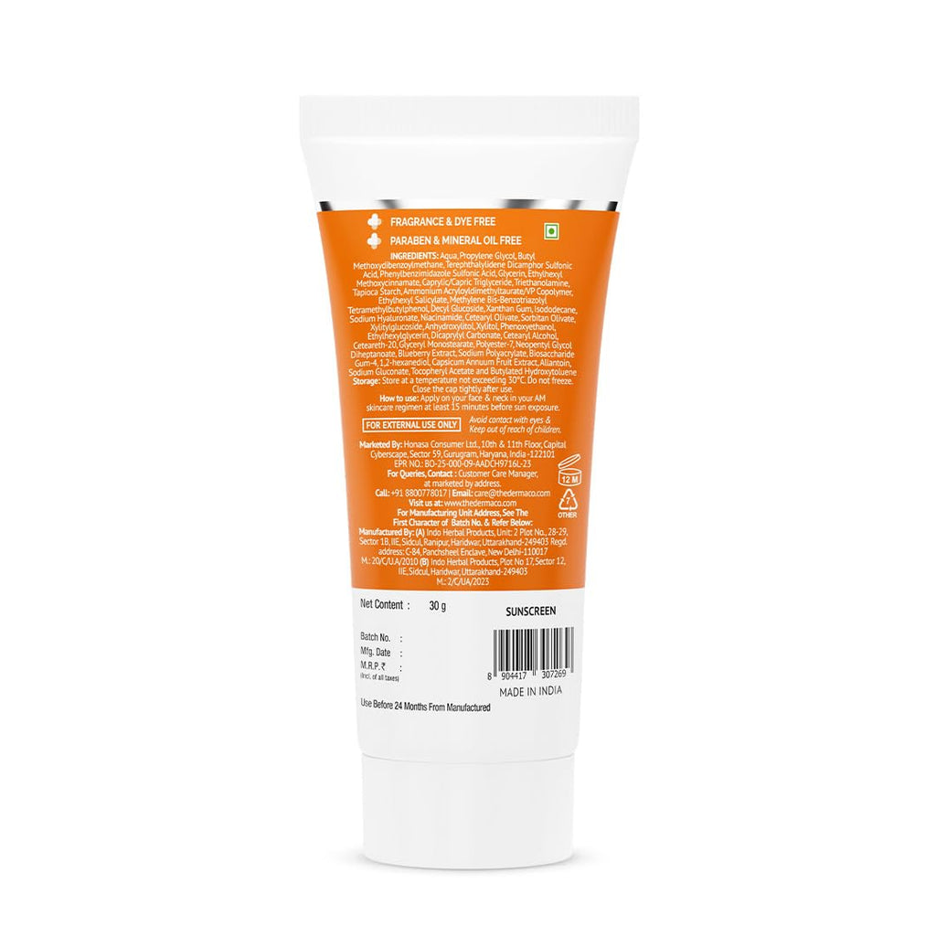 The Derma Co 1% Hyaluronic Sunscreen Aqua Gel SPF 50 PA++++ 30g