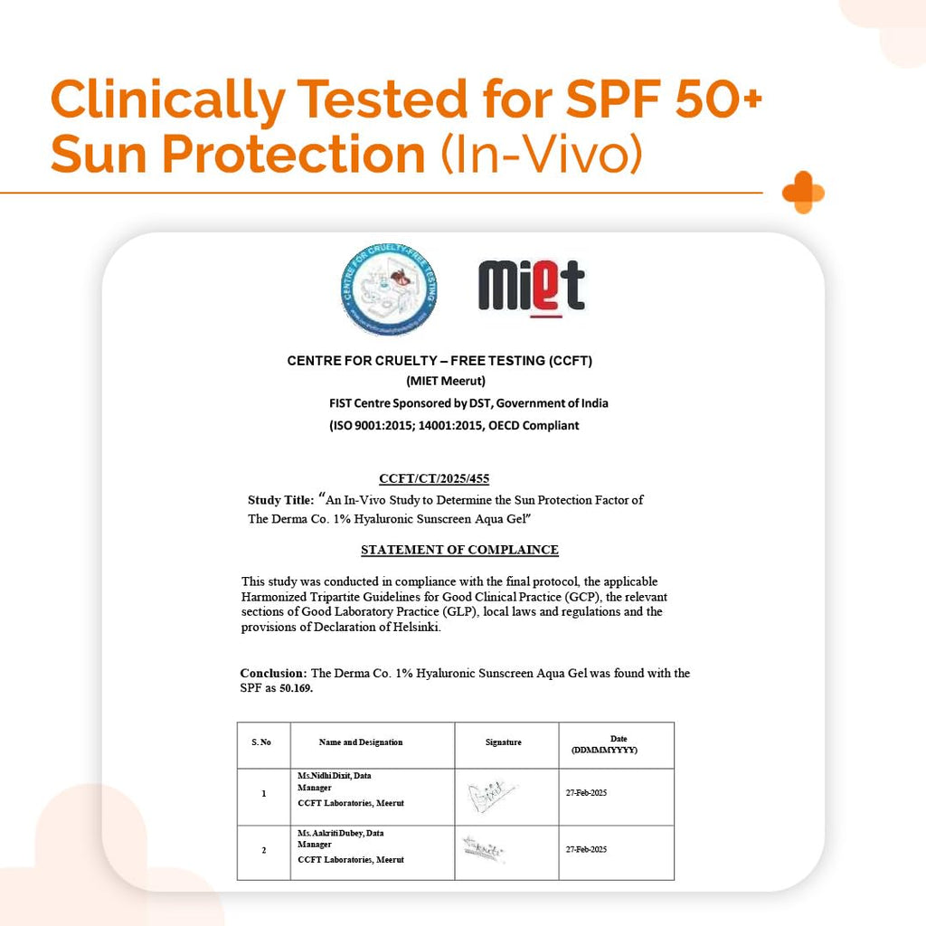 The Derma Co 1% Hyaluronic Sunscreen Aqua Gel SPF 50 PA++++ 30g