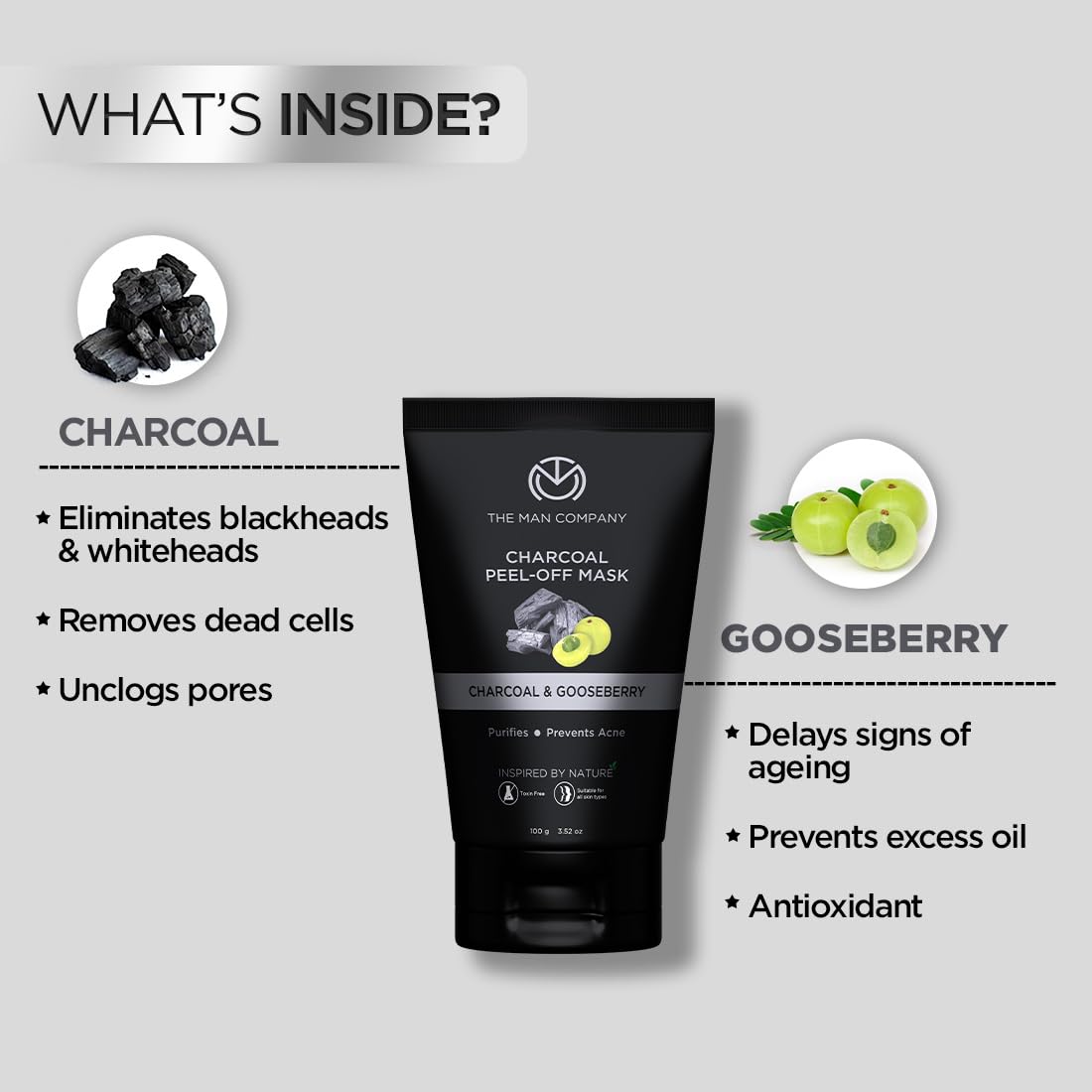 The Man Company Activated Charcoal Peel Off Face Mask for Man 100g