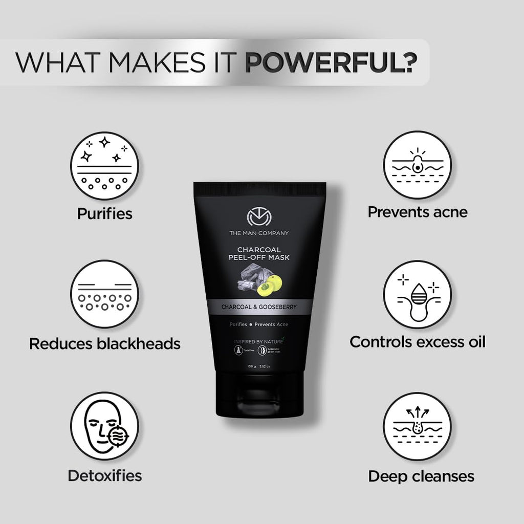 The Man Company Activated Charcoal Peel Off Face Mask for Man 100g