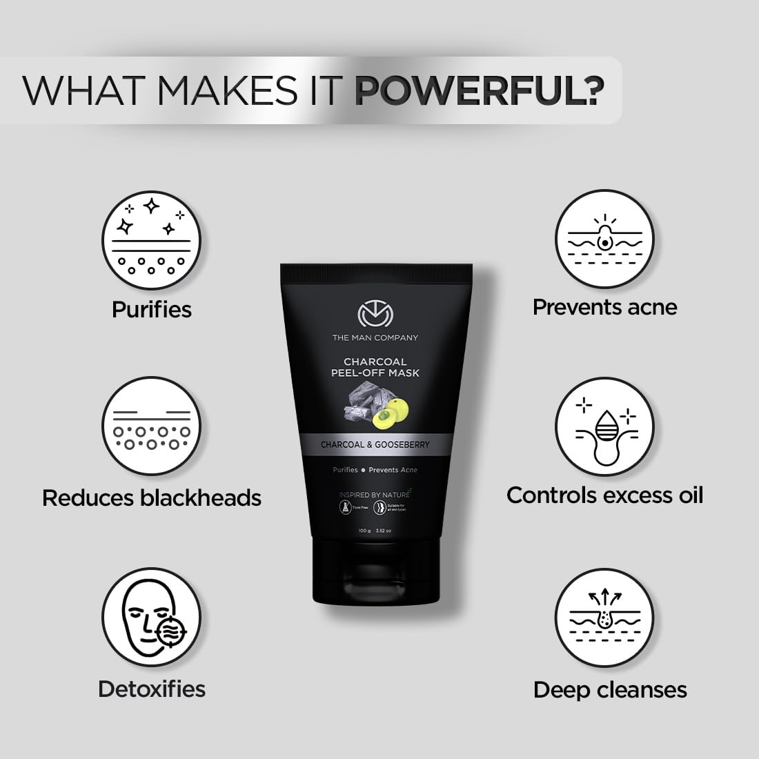 The Man Company Activated Charcoal Peel Off Face Mask for Man 100g