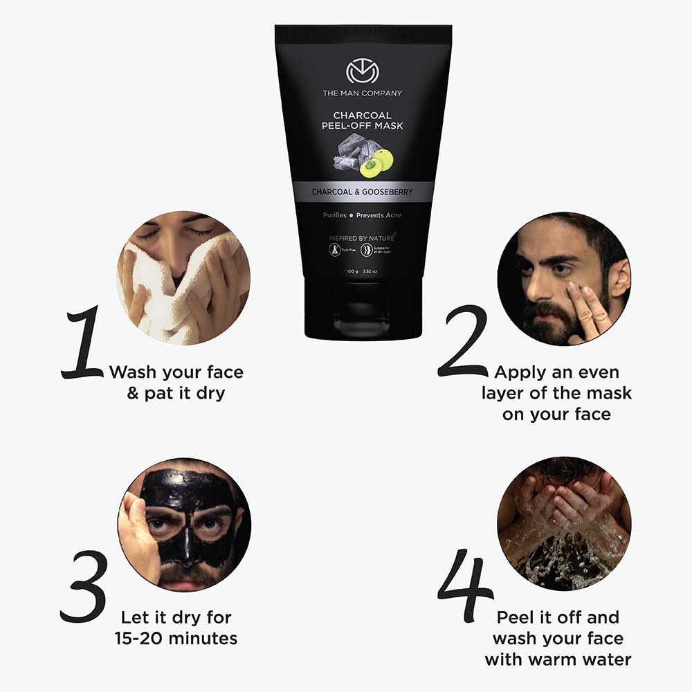 The Man Company Activated Charcoal Peel Off Face Mask for Man 100g