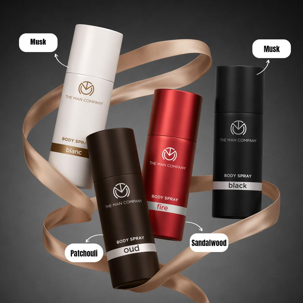The Man Company Deodorant for Men Gift Set | Pack of 4 Body Sprays (150ml Each)