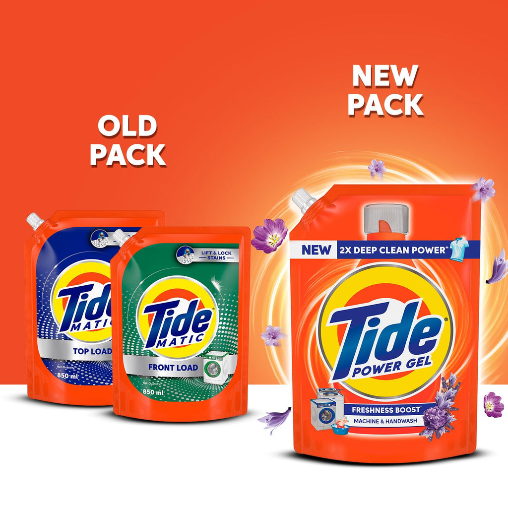 Tide Power Gel Liquid Detergent for Top Load & Front Load - 1kg