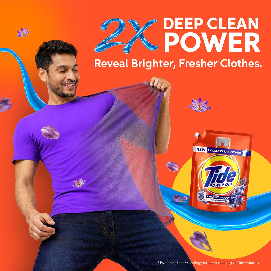 Tide Power Gel Liquid Detergent for Top Load & Front Load - 1kg