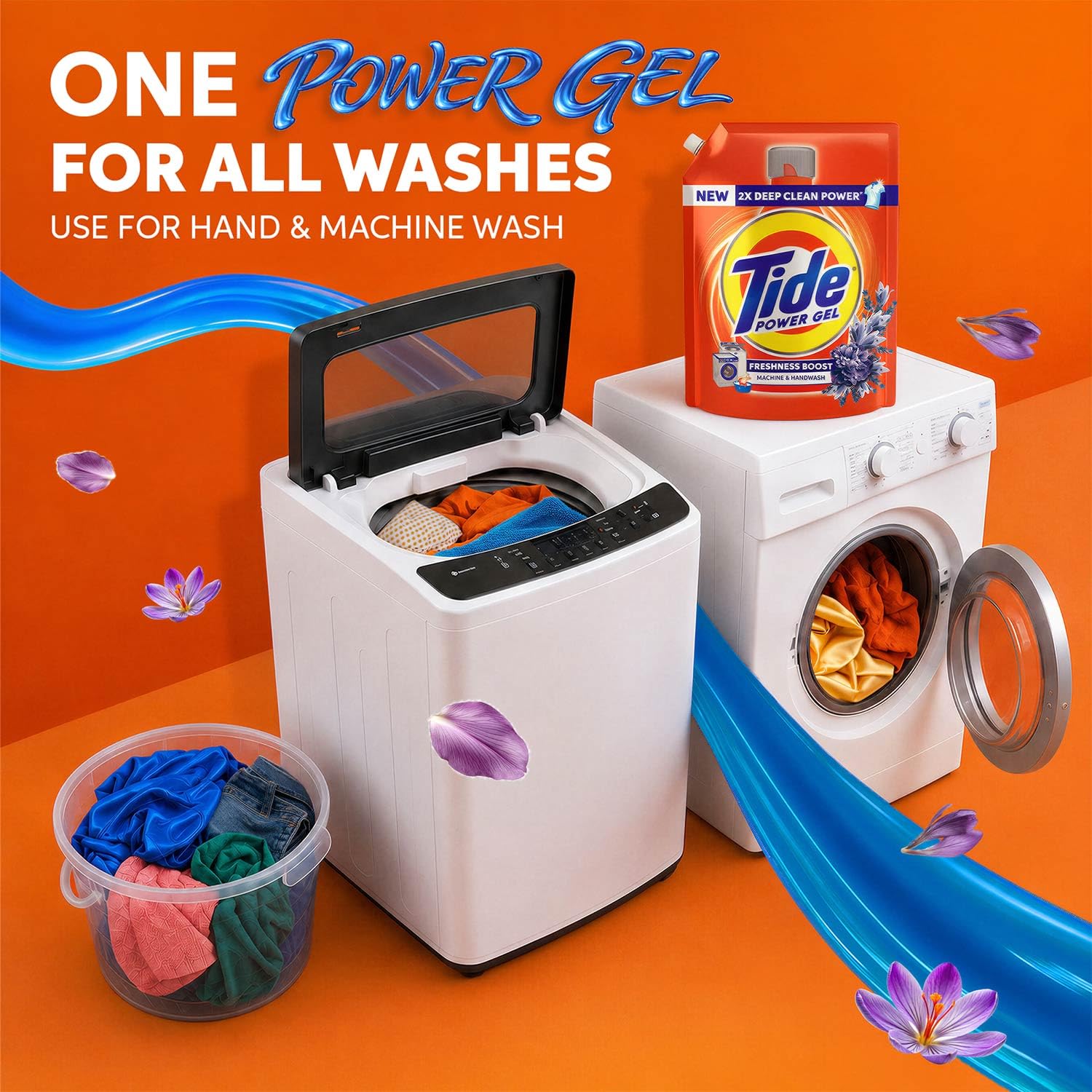 Tide Power Gel Liquid Detergent for Top Load & Front Load - 1kg