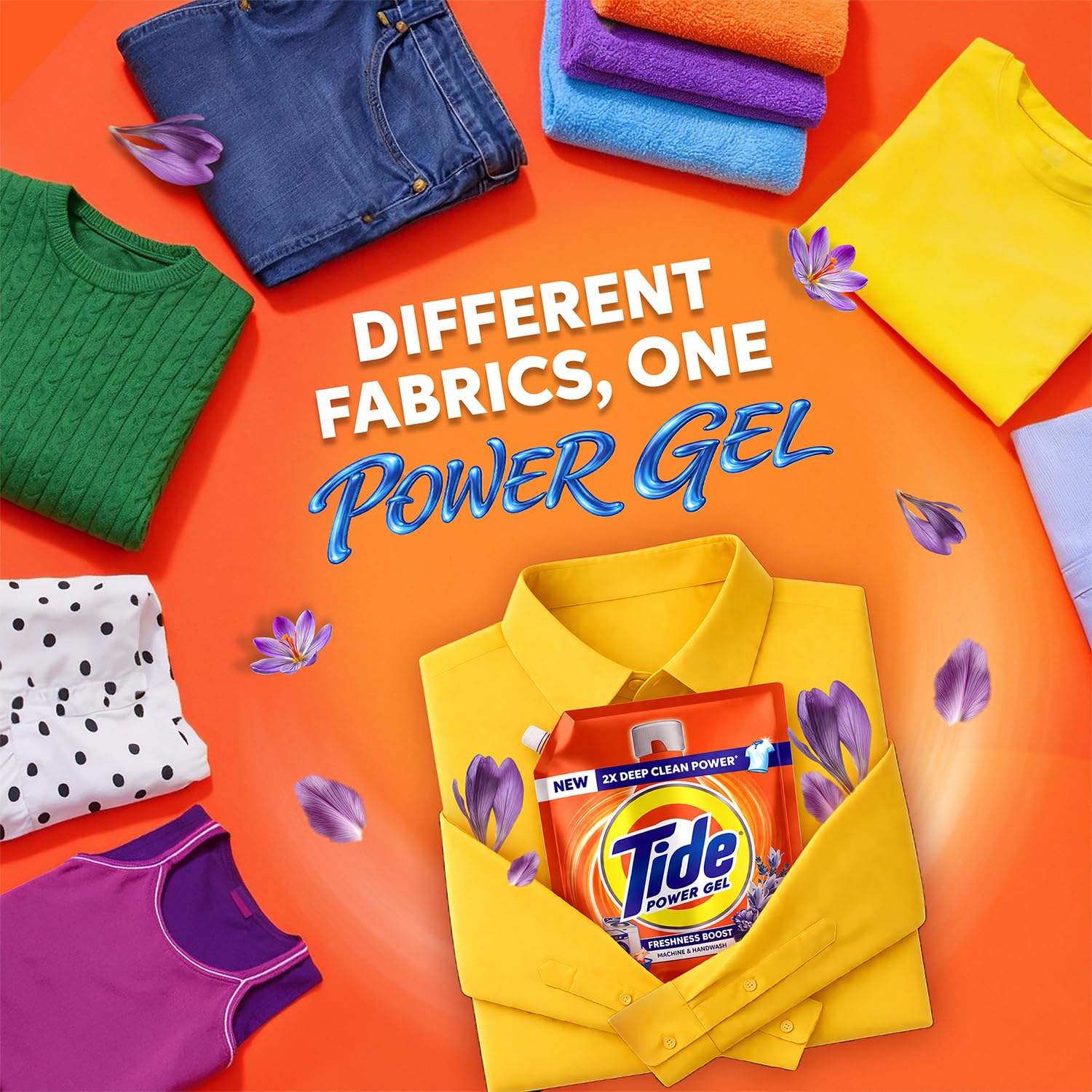 Tide Power Gel Liquid Detergent for Top Load & Front Load - 1kg